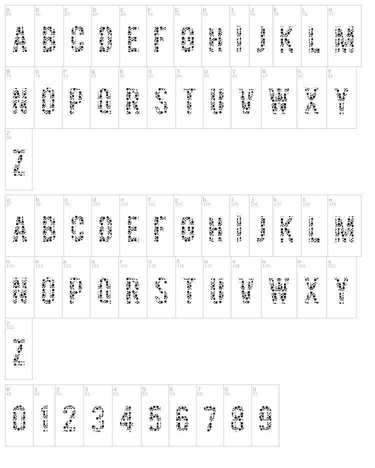 Color Blind font map