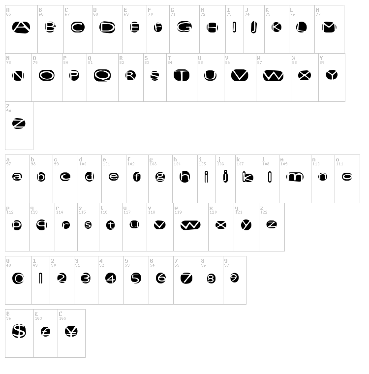 Great Storm font map