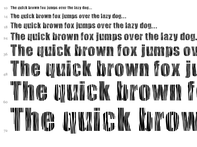 Safari Zebra font waterfall
