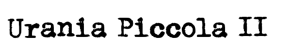 Шрифт Urania Piccola II