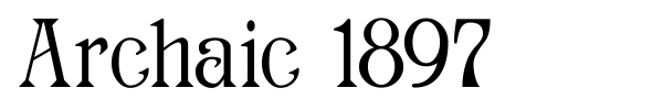 Шрифт Archaic 1897