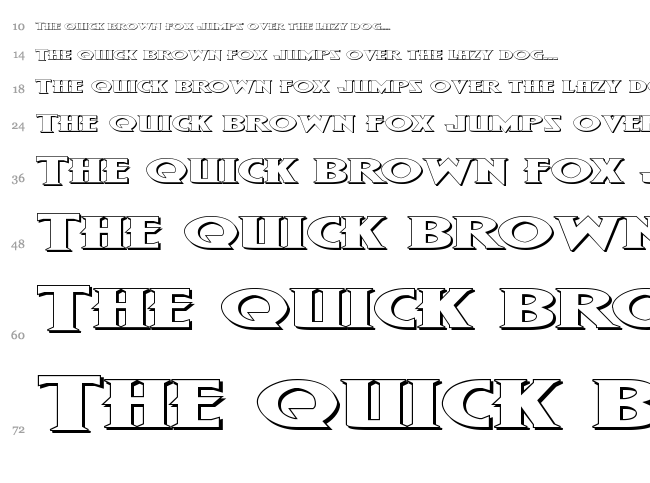 Wolf's Bane Super-Expanded font waterfall