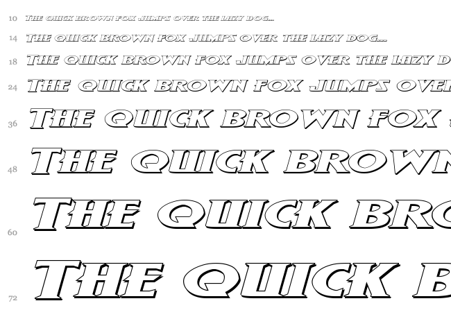 Wolf's Bane Super-Expanded font waterfall