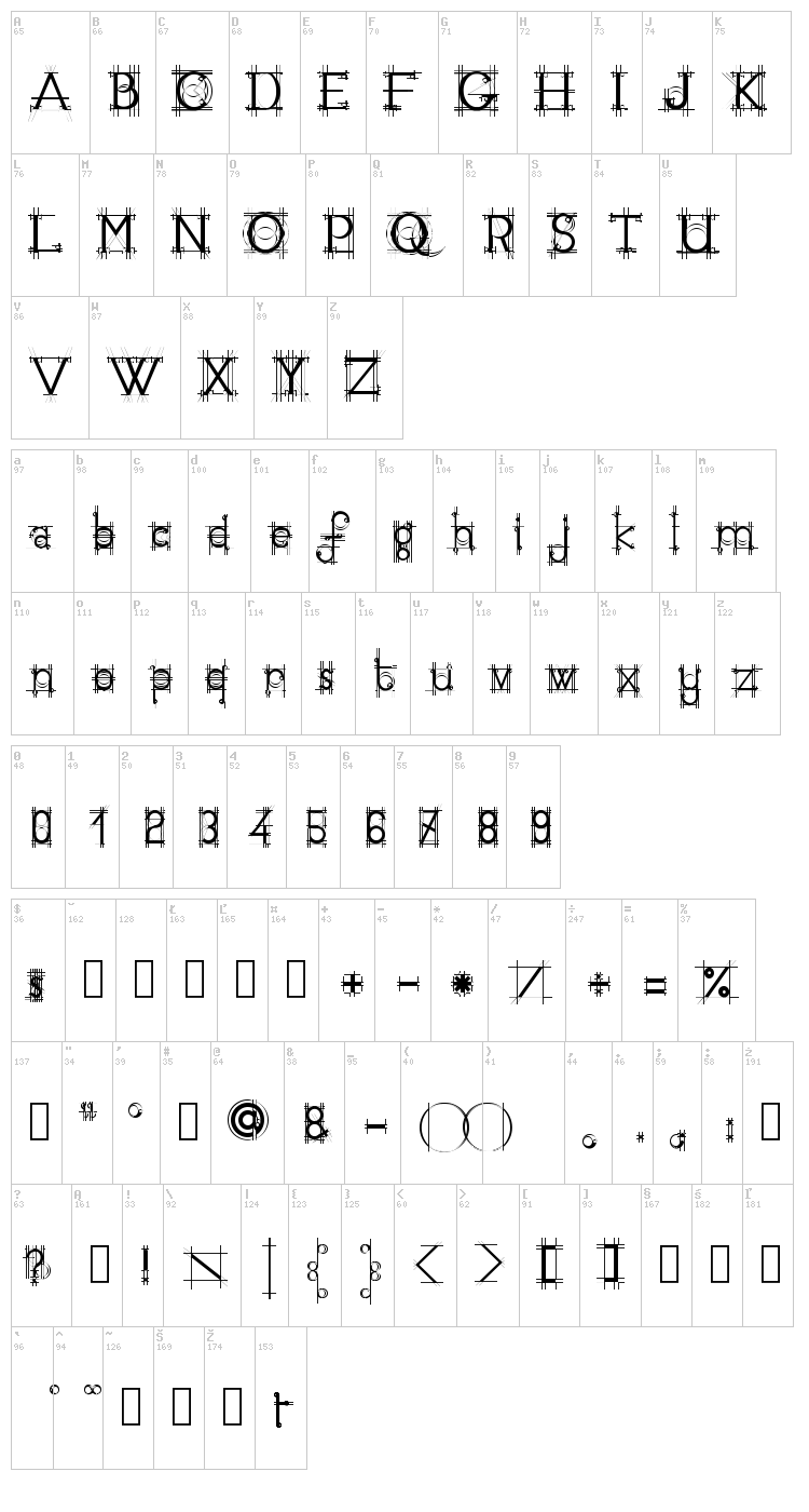 JB Etude font map