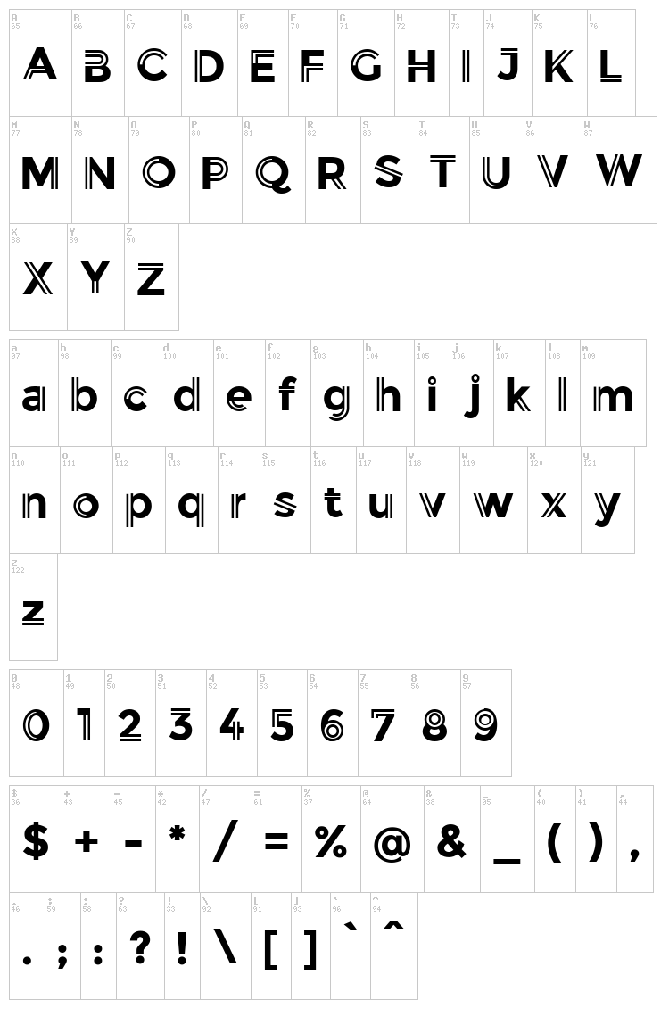 Balans font map