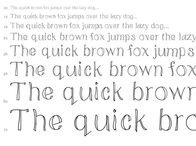 Doodled font waterfall