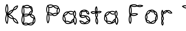 KB Pasta For Two font preview