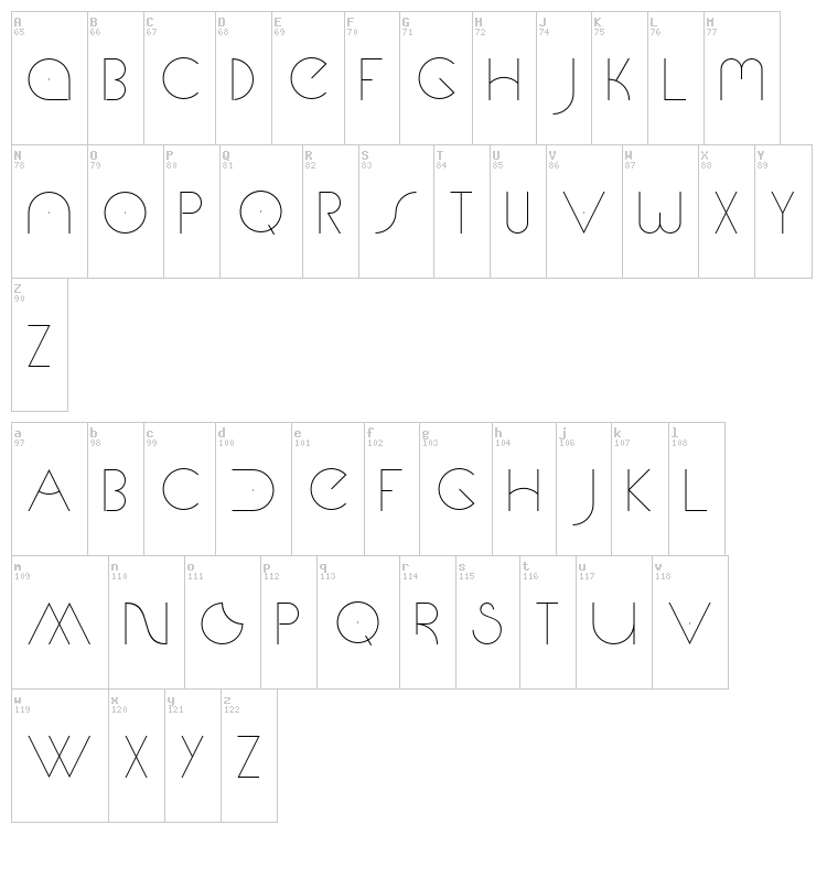 Marte font map