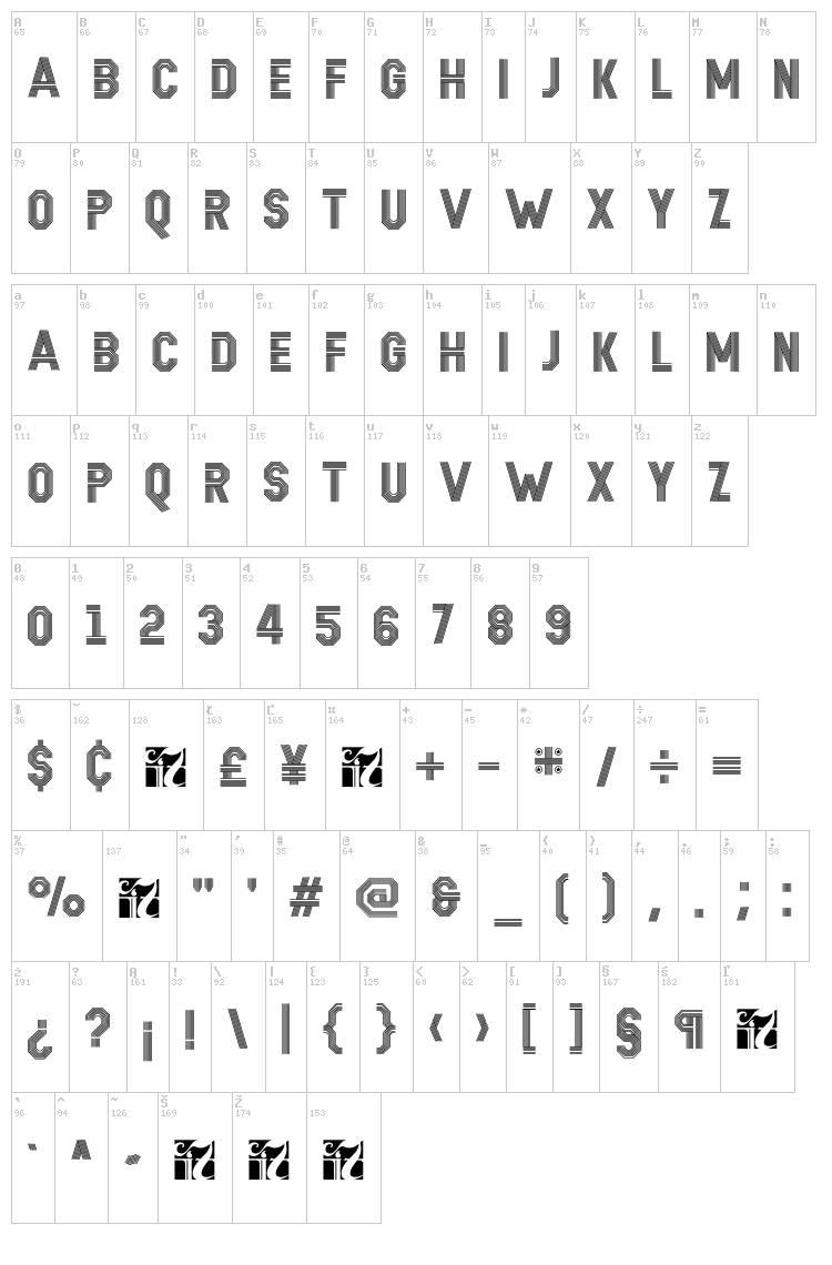 Remponk font map