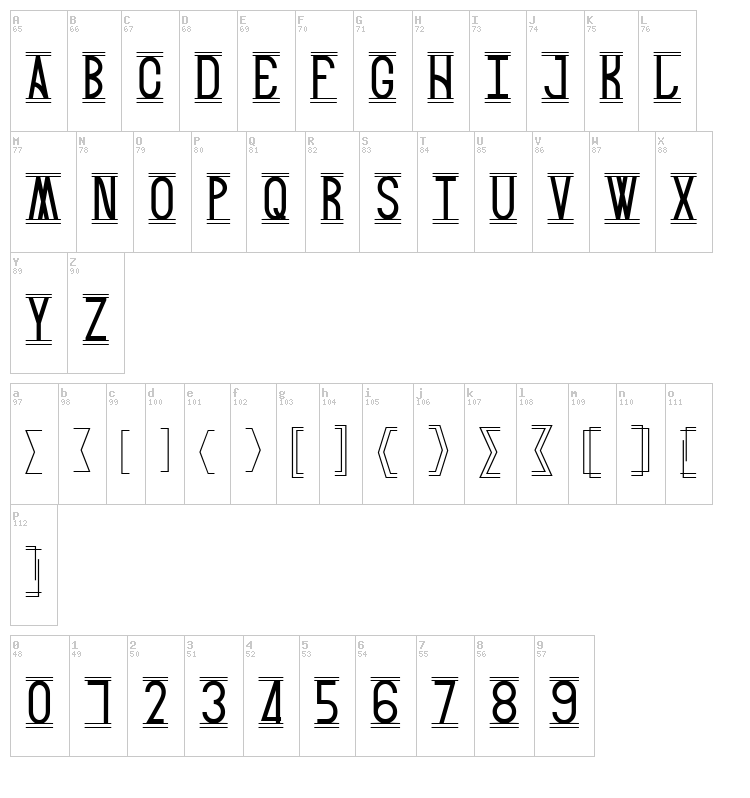Snack font map