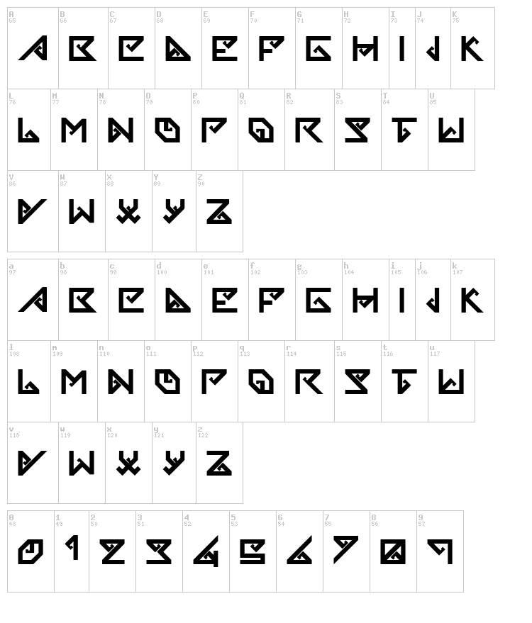 Songket Minang font map