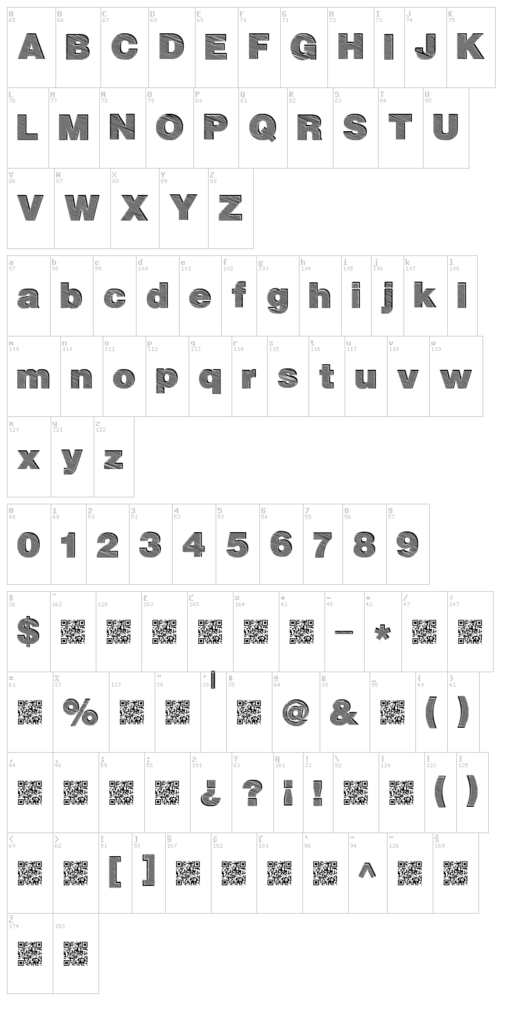 Space font map