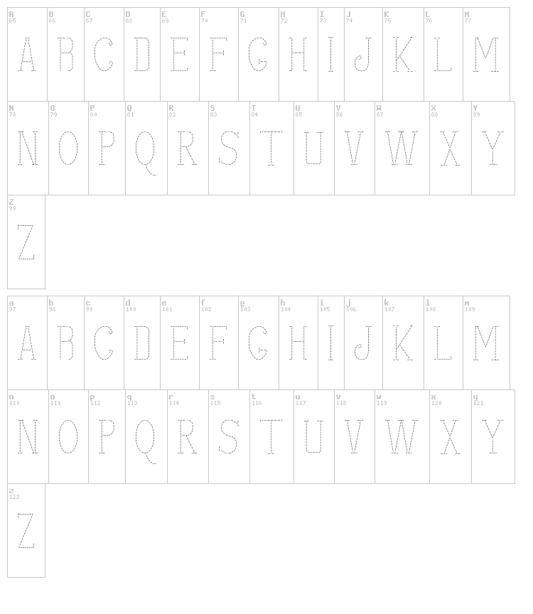 Stitches font map