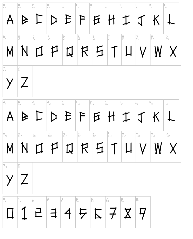 Tapetype font map