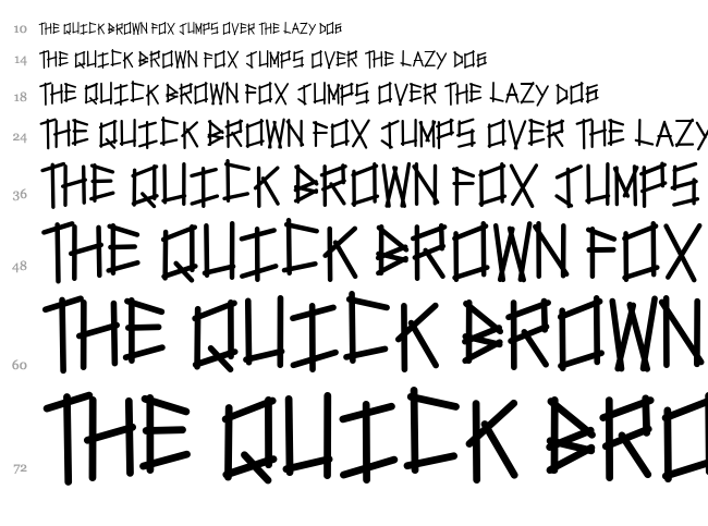 Tapetype font waterfall