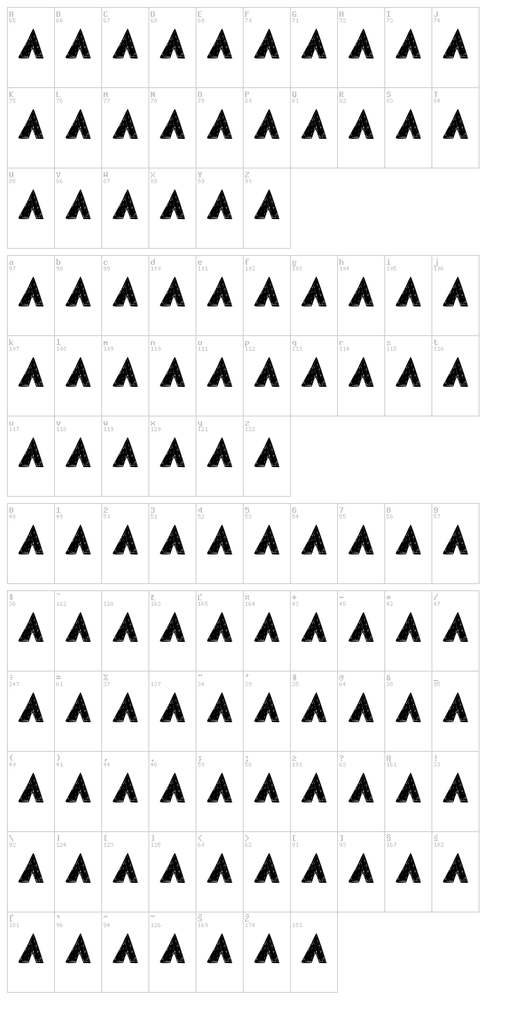 Tersesat font map