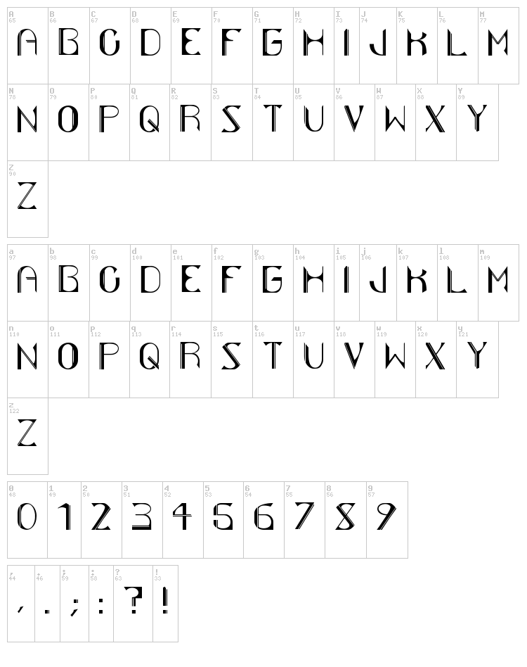 Vitality font map