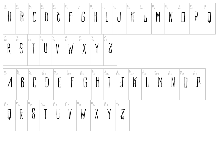 Vtks MockUp font map