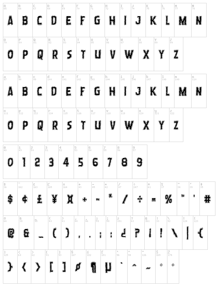 Worm Cuisine font map