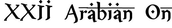 Шрифт XXII Arabian Onenightstand