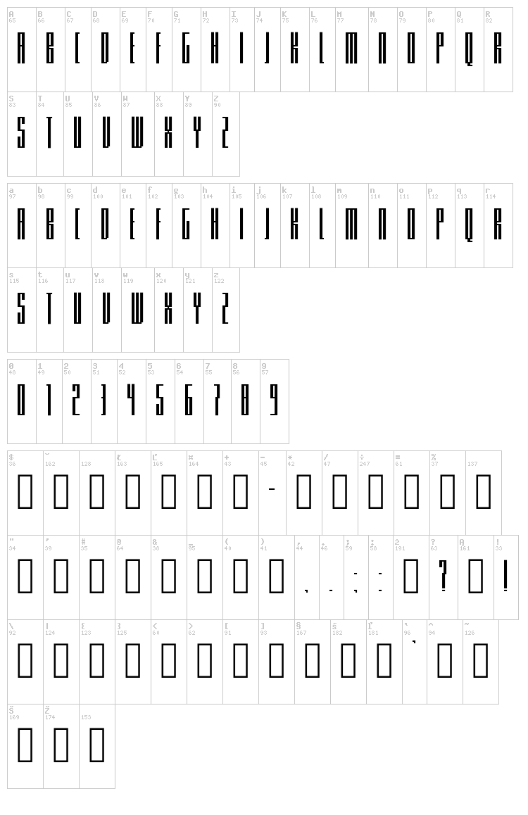 Knifer font map