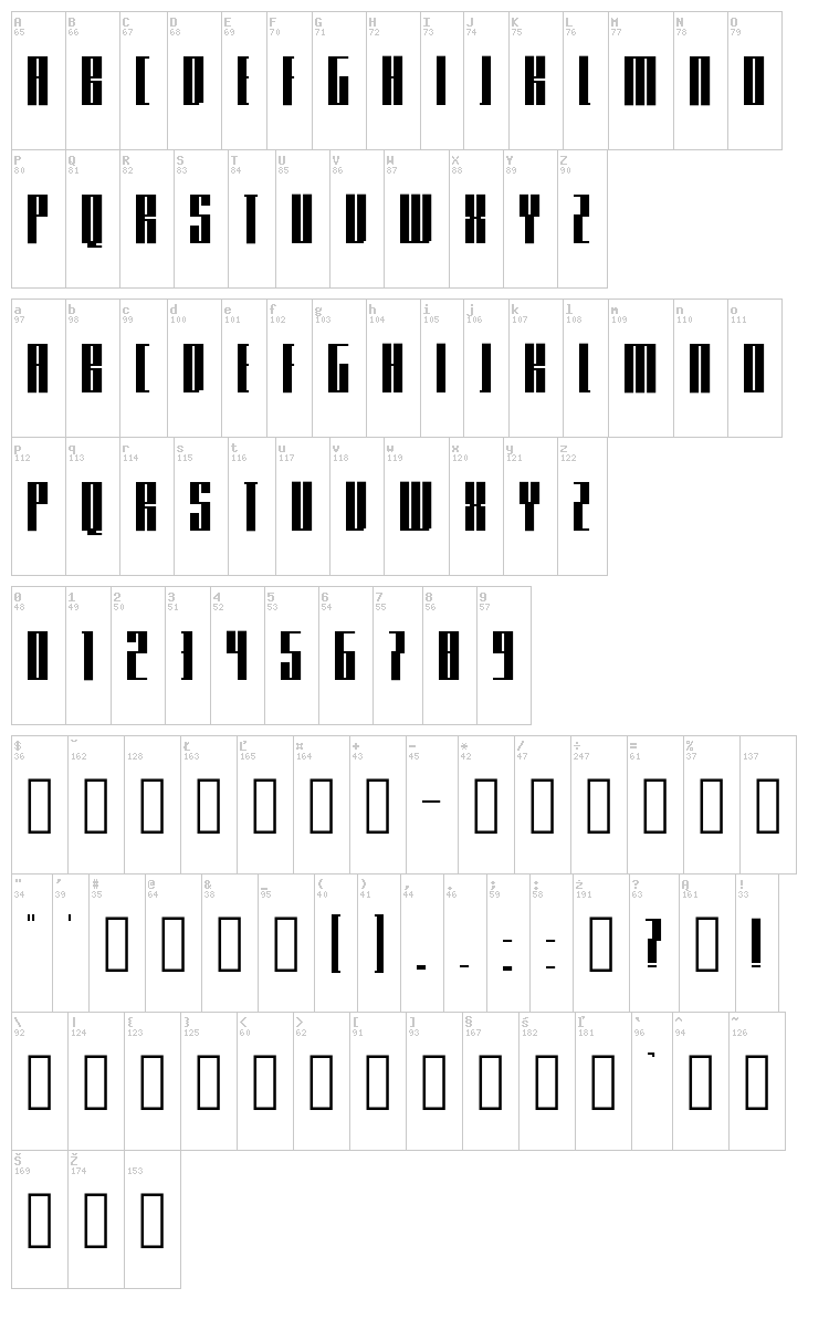 Knifer font map