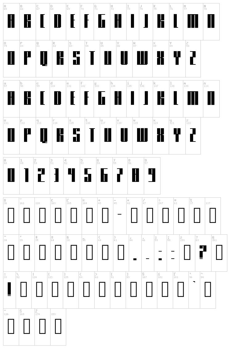 Knifer font map