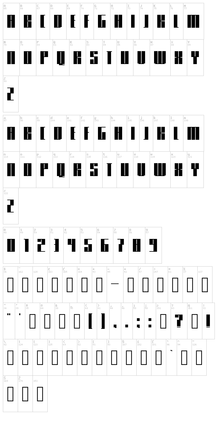 Knifer font map