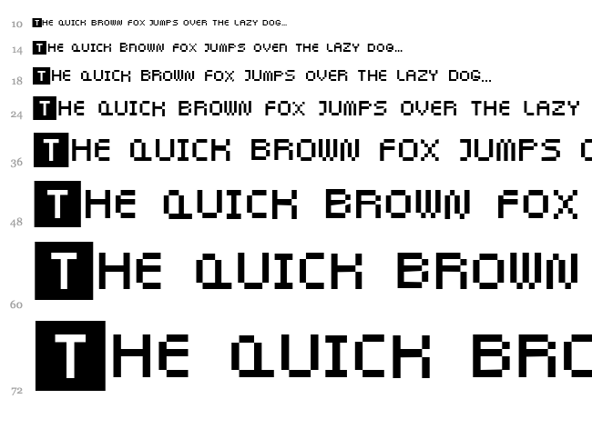 Pixel Twist font waterfall