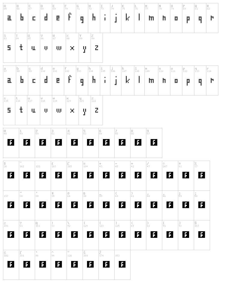 Receipt Paper Radiation font map