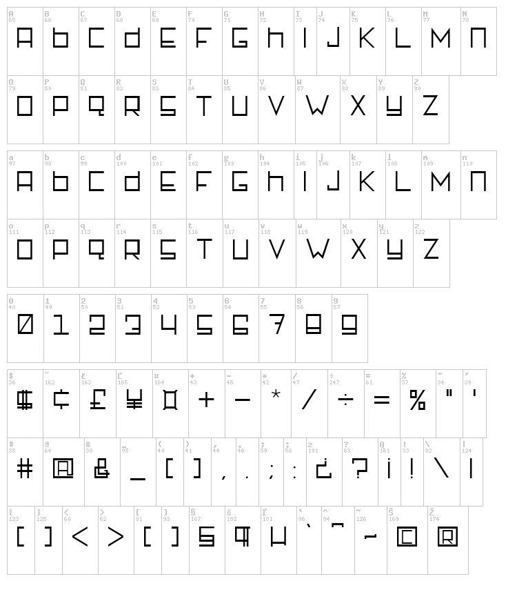 Rotterdamz font map