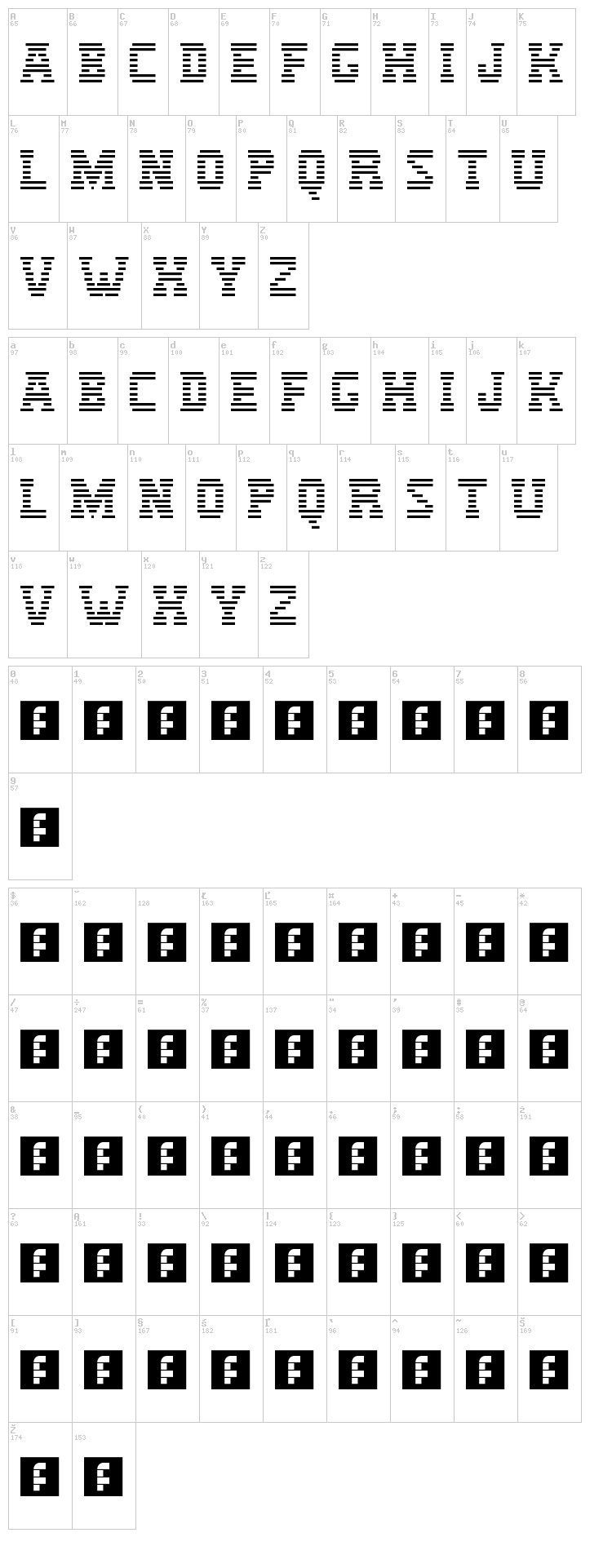 IBM Logo font map