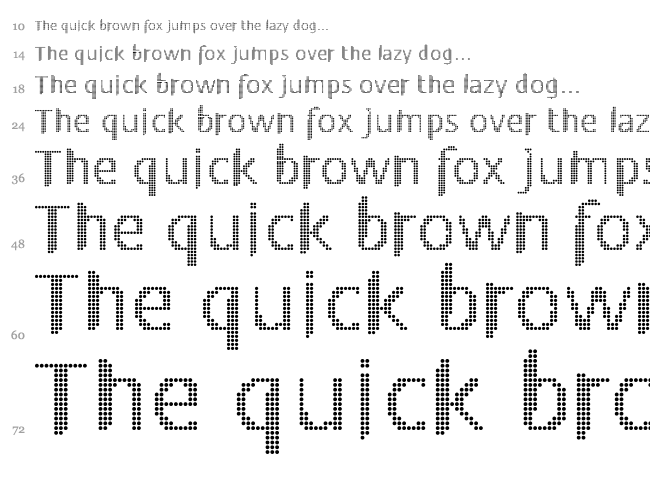 One font waterfall
