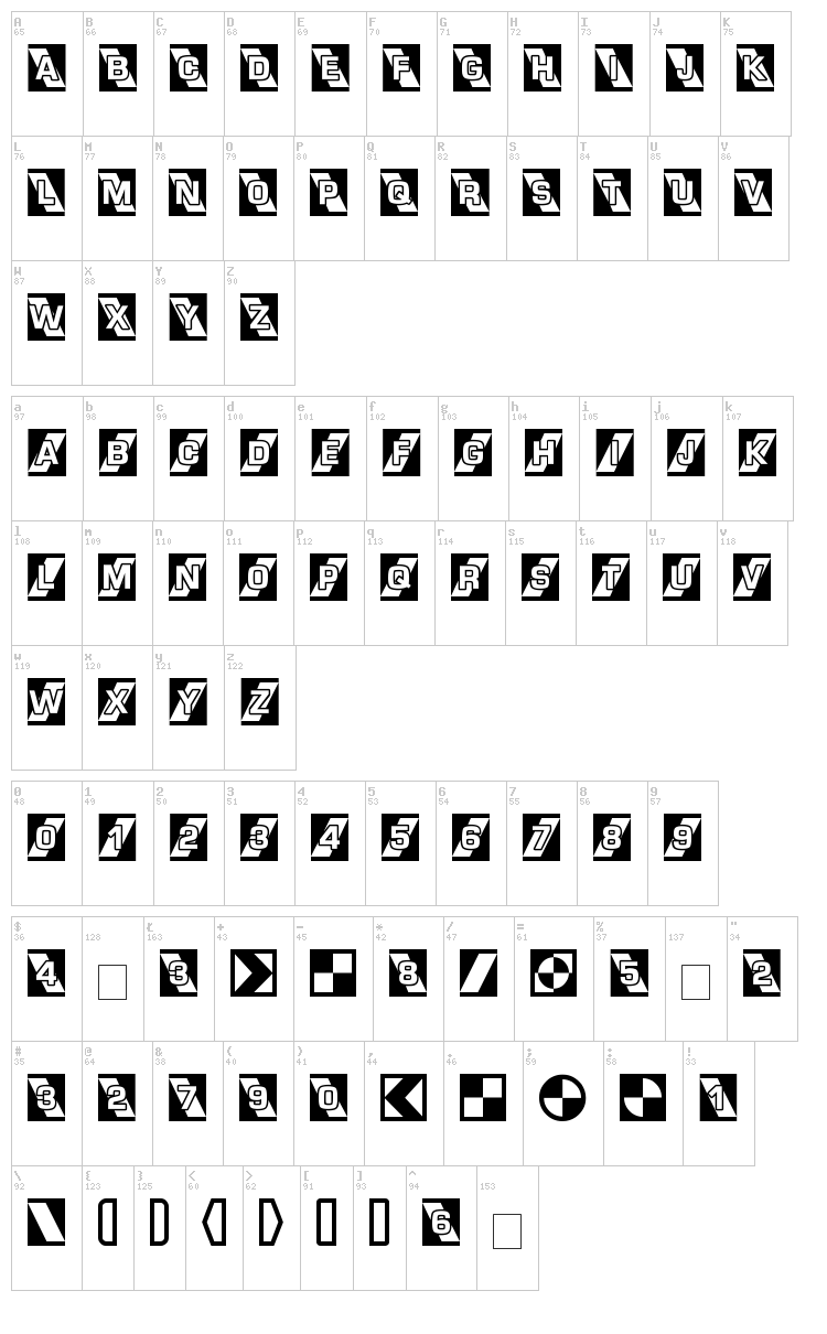 Airlock font map