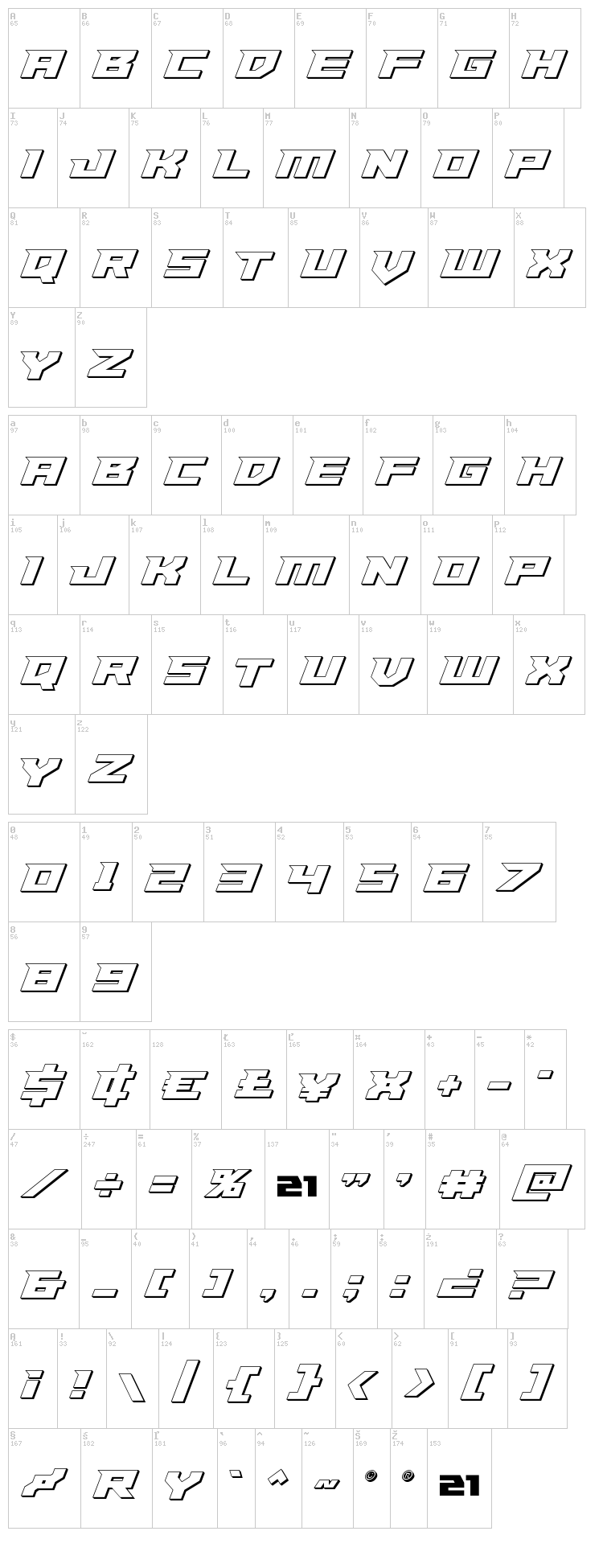 Paladins font map