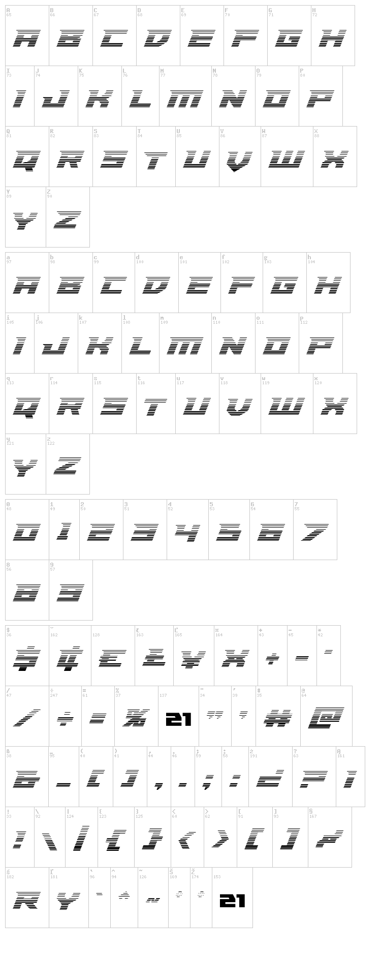 Paladins font map