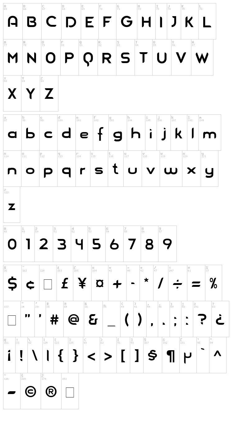 Blue font map