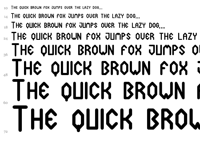 Cuadradex Simple ST font waterfall