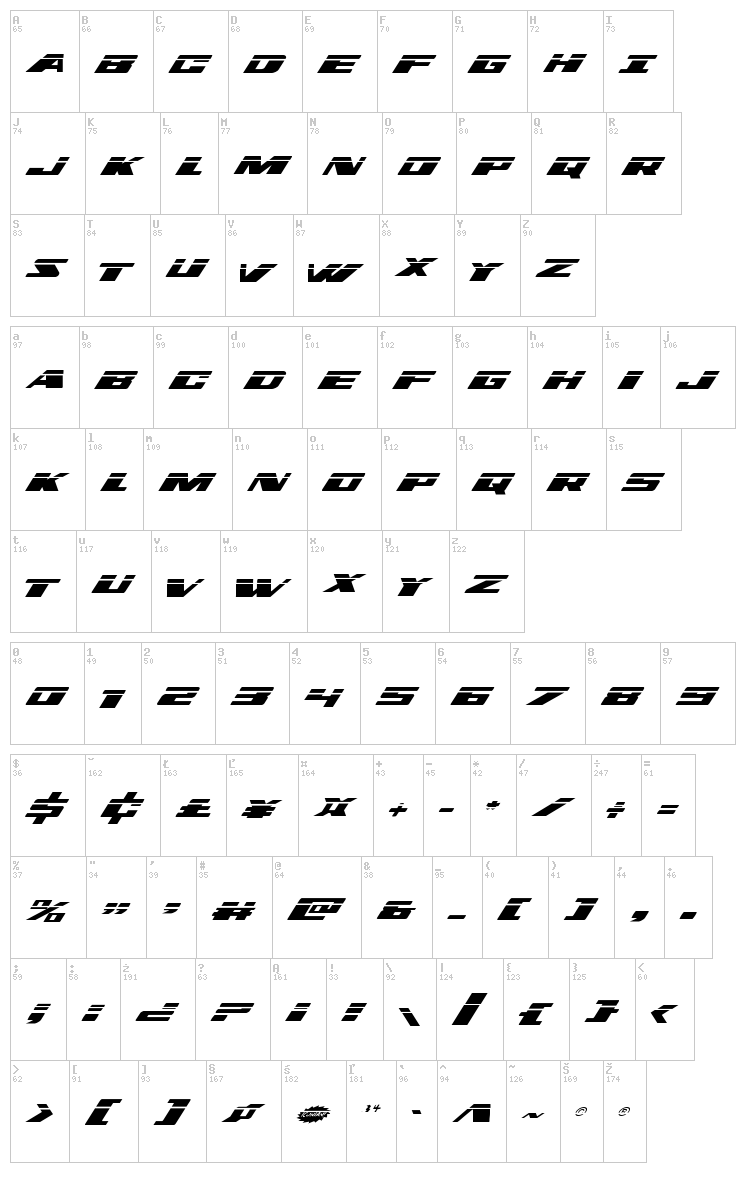 Dassault font map