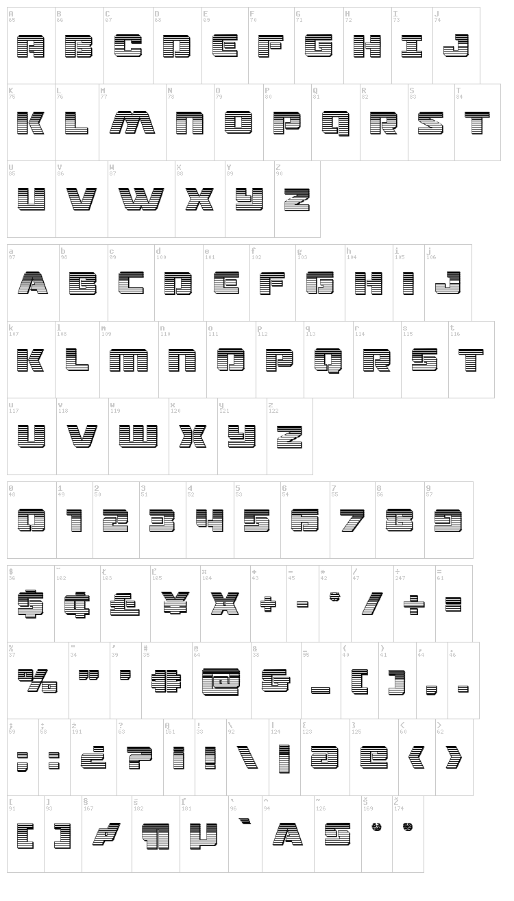 Drone Tracker font map