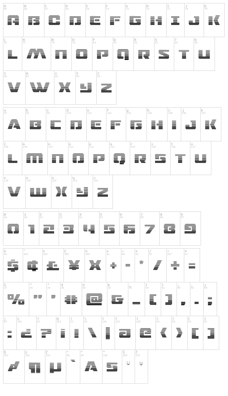 Drone Tracker font map