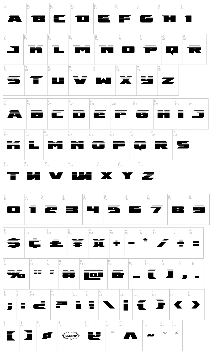 Emissary font map