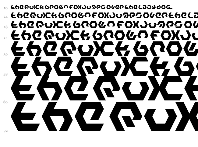 Hexample LDR font waterfall