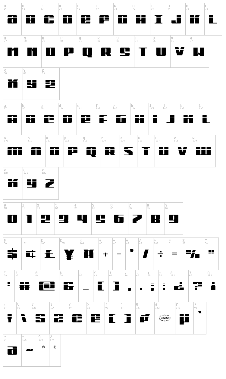 Michigan font map