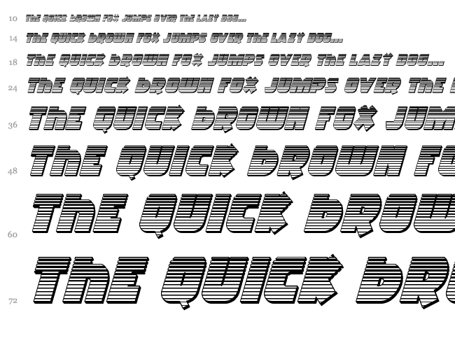 Racket Squad font waterfall