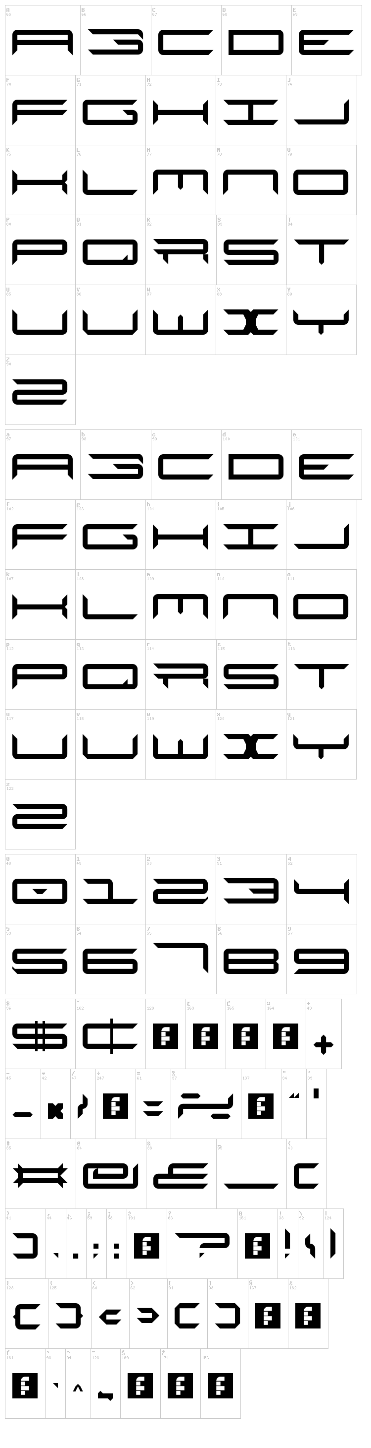 Rage font map