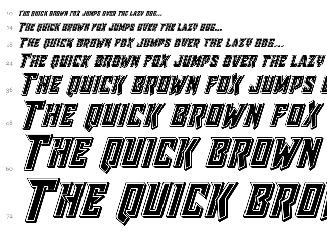 Raider Crusader font waterfall