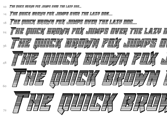 Raider Crusader font waterfall