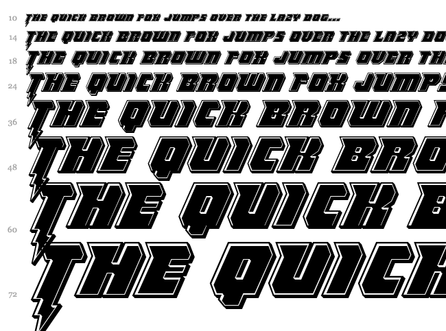 Thunder Titan font waterfall