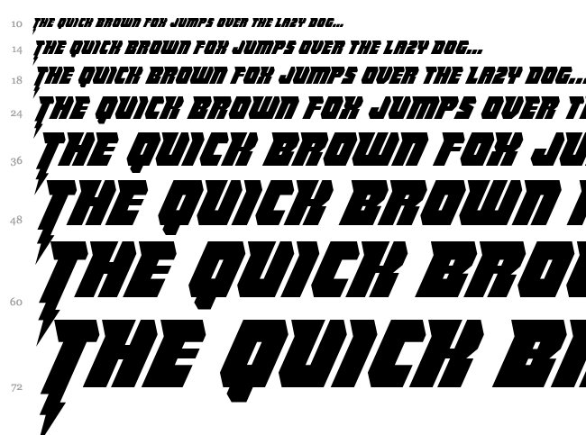 Thunder Titan font waterfall
